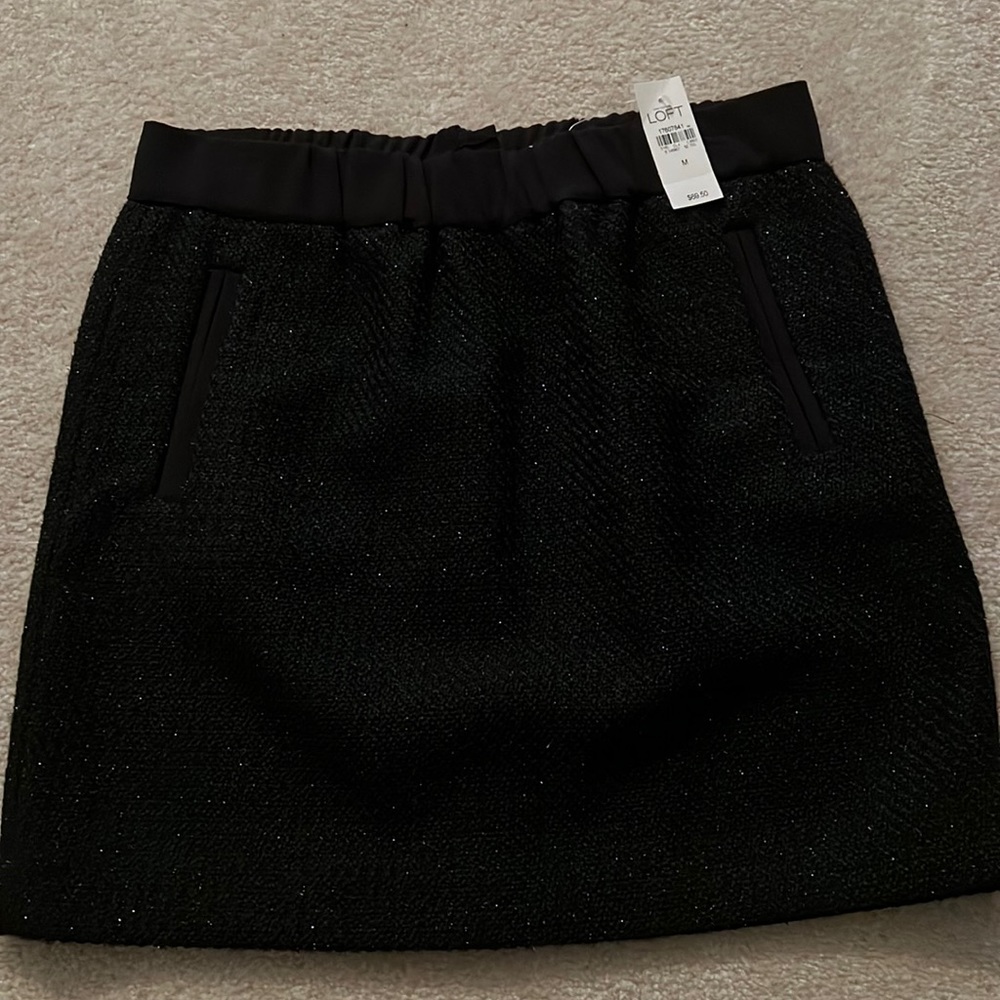 Black Loft Skirt with some Sparkle Sz M New NWT